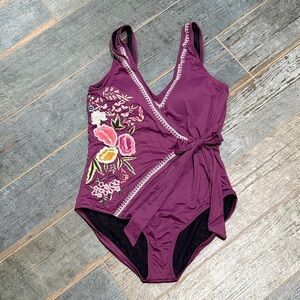 Sundance pink Floral One Piece Swimsuit size M